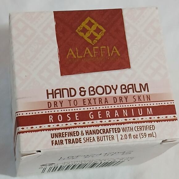 Alaffia Hand and Body Balm ROSE GERANIUM 2 oz NIB Shea Butter - Picture 1 of 9
